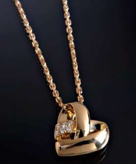 Van Cleef and Arpels diamond and gold heart pendant necklace   