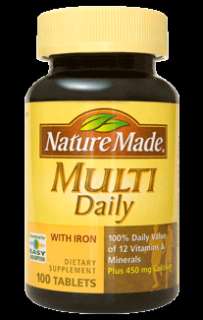 NIB Nature Made Multi Daily Vitamins 100 tablets 7/2012  
