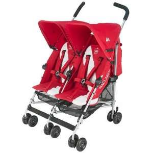  Maclaren Twin Triumph Stroller, Scarlet/Silver Baby
