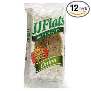 JJ Flats Flat Bread, Onion, 5 Ounce Grocery & Gourmet Food
