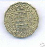 UK, Great Britain   1964   Three Pence  