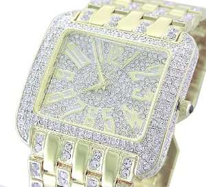   Mens 18K GOLD Plated BLING Watch Made with SWAROVSKI Elements Watches