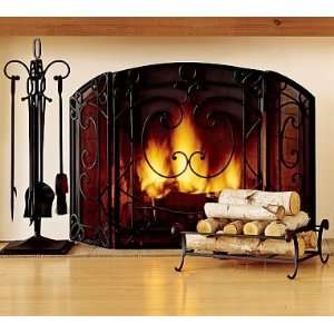 Pottery Barn Aspen Triple Screen Fireplace Collection  