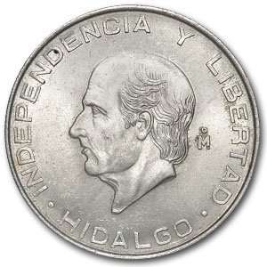  1955 1957 Mexican Silver 5 Pesos Hidalgo (XF/AU) ASW .4179 
