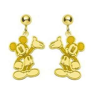   Sterling Silver Disney Waving Mickey Mouse Dangle Earrings Jewelry