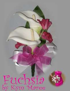 Fuchsia Corsage, Hot Pink Mothers Corsage, Calla Lily  