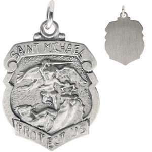  St. Michael Medal 18mm   Sterling Silver Jewelry