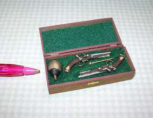 Miniature Harville Dueling Pistols/Wal. Box DOLLHOUSE  