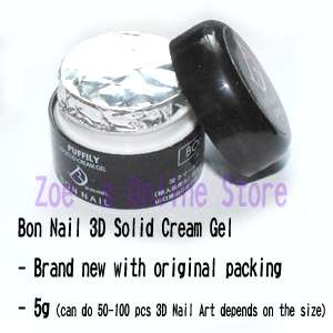 3D Solid Cream UV Gel Color Black Use for Nail Art mold  