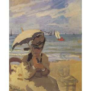  Camille Monet on the beach at Trouville by Monet canvas 