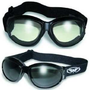  2 Red Baron Motorcycle Goggles Clear and Smoke Tinted Plus 