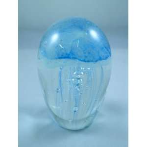  Murano Design Light Blue Jellyfish Art Glass Sculpture 