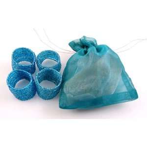 Napkin Holders Gift Set   Turquoise   Pack of 4