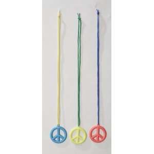  Tie Dye Plastic Peace Necklaces 
