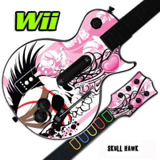   Decal Cover for GUITAR HERO 3 III Nintendo Wii Les Paul   Skull Hawk