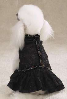 Dog Puppy Clothes Chihuahua Pomeranian Black Lace Dress  