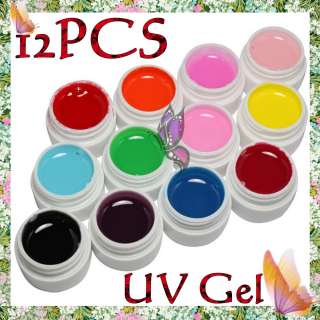 12 colors Mix Pure Nail Art UV Builder Gel Set Acrylic  