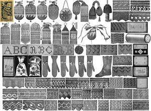 Purse Pattern Book Victorian Crochet Beaded Bags 1887  