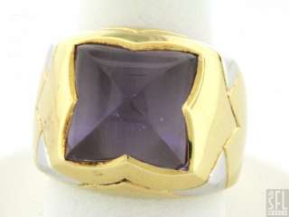   UNIQUE 4.0CT PYRAMID AMETHYST SOLITAIRE COCKTAIL RING SIZE 6.5  