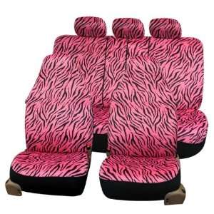 FH FB121115 Zebra Prints Car Seat Covers, Airbag ready and Split Bench 