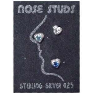 Heart Shaped Nose Studs (Set of 3)