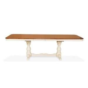   Pedestal Dining Table with Butterfly Leaves Extension in Heritage Oak