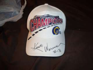 Kurt Warner Signed 1999 Conference Champions Ram Cap*Sweet  