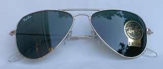 New RAY BAN Sunglasses AVIATOR SMALL METAL Gold RB 3044 L0207 52mm G 