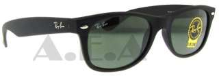 RAY BAN RB 2132 622 BLK RUBBER WAYFARER SUNGLASSES 52MM 805289421795 