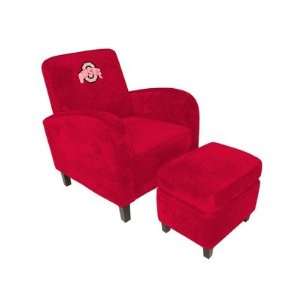  NCAA Den Chair with Ottoman   Ohio State