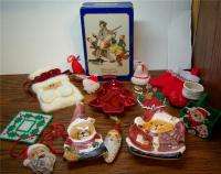 MIXED LOT OF 16 CHRISTMAS DISHES ORNAMENTS HOLIDAY HOME DECOR TIN 