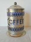 VINTAGE, SMALL HAMMERED SILVERPLATE COFFEE CANISTER; MA