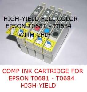 4PK COMP HI YIELD INK FOR EPSON T0681 T0682 T0683 T0684  