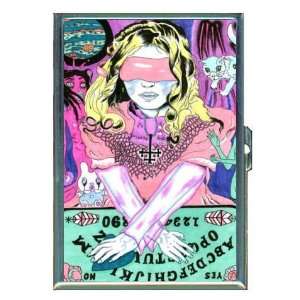 Ouija Board Blindfold Girl Cat ID Holder, Cigarette Case or Wallet 