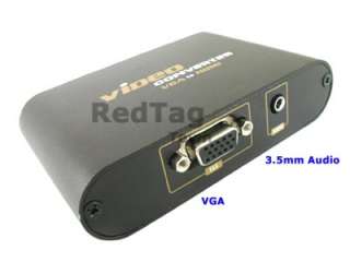 VGA 3.5mm Audio PC to HDMI HDTV Adapter +Remote Control  