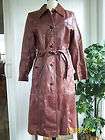Vtg 70s Wilson Maxima Leather Belted Spy Girl Trench Winter Coat 