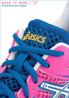 ASICS Womens GEL CUMULUS 13 Running Shoes Neon Pink, White, Mazarine 