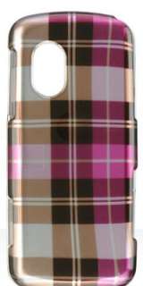 PINK PLAID 3D COVER CASE FOR SAMSUNG GRAVITY t459 PHONE  