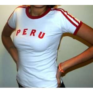  LADIES,WOMENS,GIRLS, & CHILDRENS PERU SOCCER T SHIRT JERSEY 