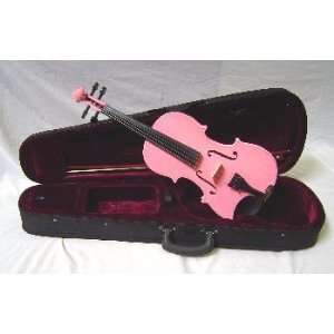   Violin with Carrying Case + Bow + Accessories   Pink Color Musical