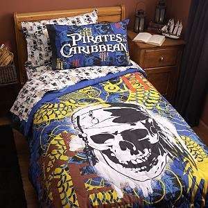  Disney Twin Pirates of the Caribbean Comforter & Sheet Set 
