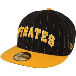    New Era Pittsburgh Pirates 59Fifty Pin Script Fitted Hat   Black