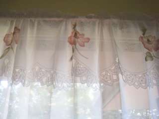 Pretty Flower Embroidery Cutwork Voile Curtain Valance  