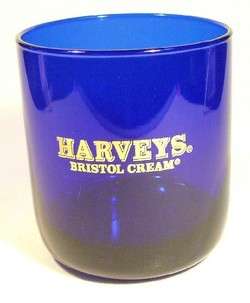 One Harveys Bristol Cream Sherry Cobalt Blue Glass Libbey  