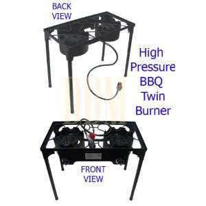  High Pressure Portable BBQ Twin 2 Dual Burner Stove Patio 