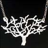 Silver Tree of Life Circle Pendant Necklace  