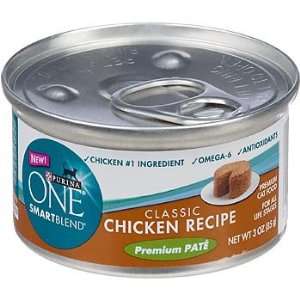  Purina ONE Smart Blend Classic Chicken Premium Pate Canned Cat Food 