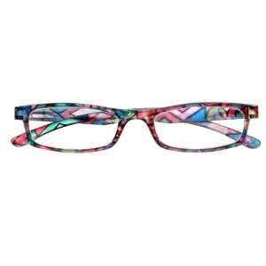  Peepers Reading Glasses, Mosaic Blue Coral and Green, +3 