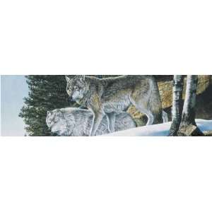  ON THE LOOKOUT 66X20 WOLF REAR WINDOW DECAL Automotive