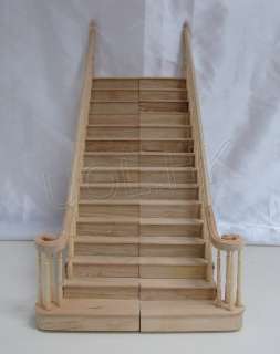   wood carved left staight staircase (Self assembled) for doll house